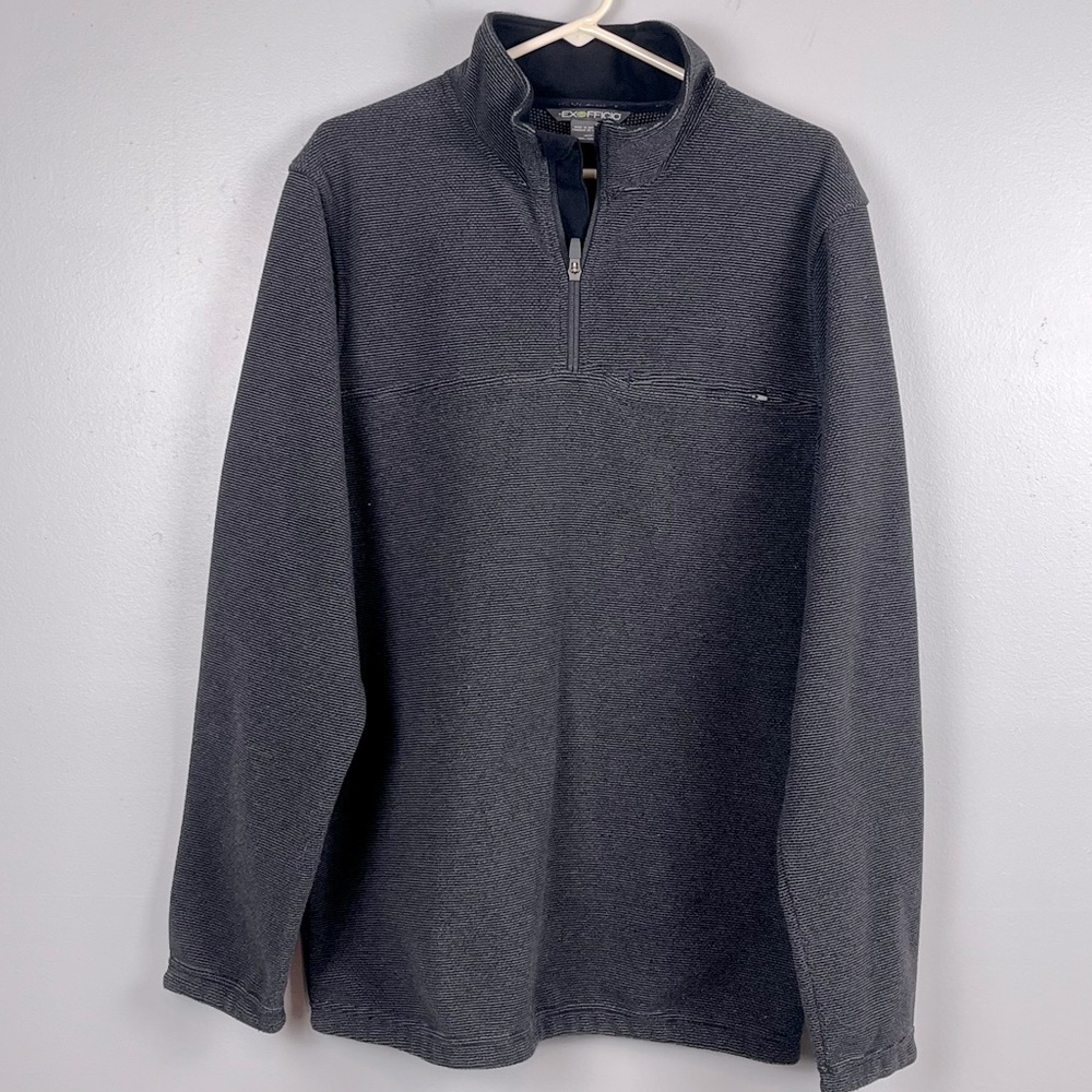 ExOfficio Men's Vergio 1/4 Zip Pull-Over , Black, Medium; Outdoor, Hiking, Walk